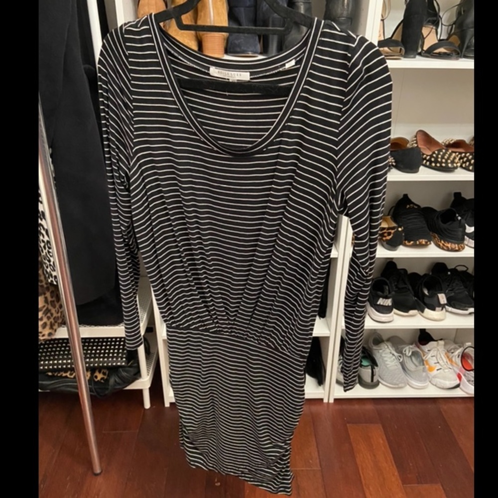Bella Luxx Black&White Striped L/S Dress Size XS